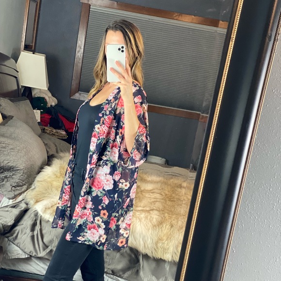 Moe & Arrow Flower Open Sheer Cardigan, Small - Picture 3 of 15